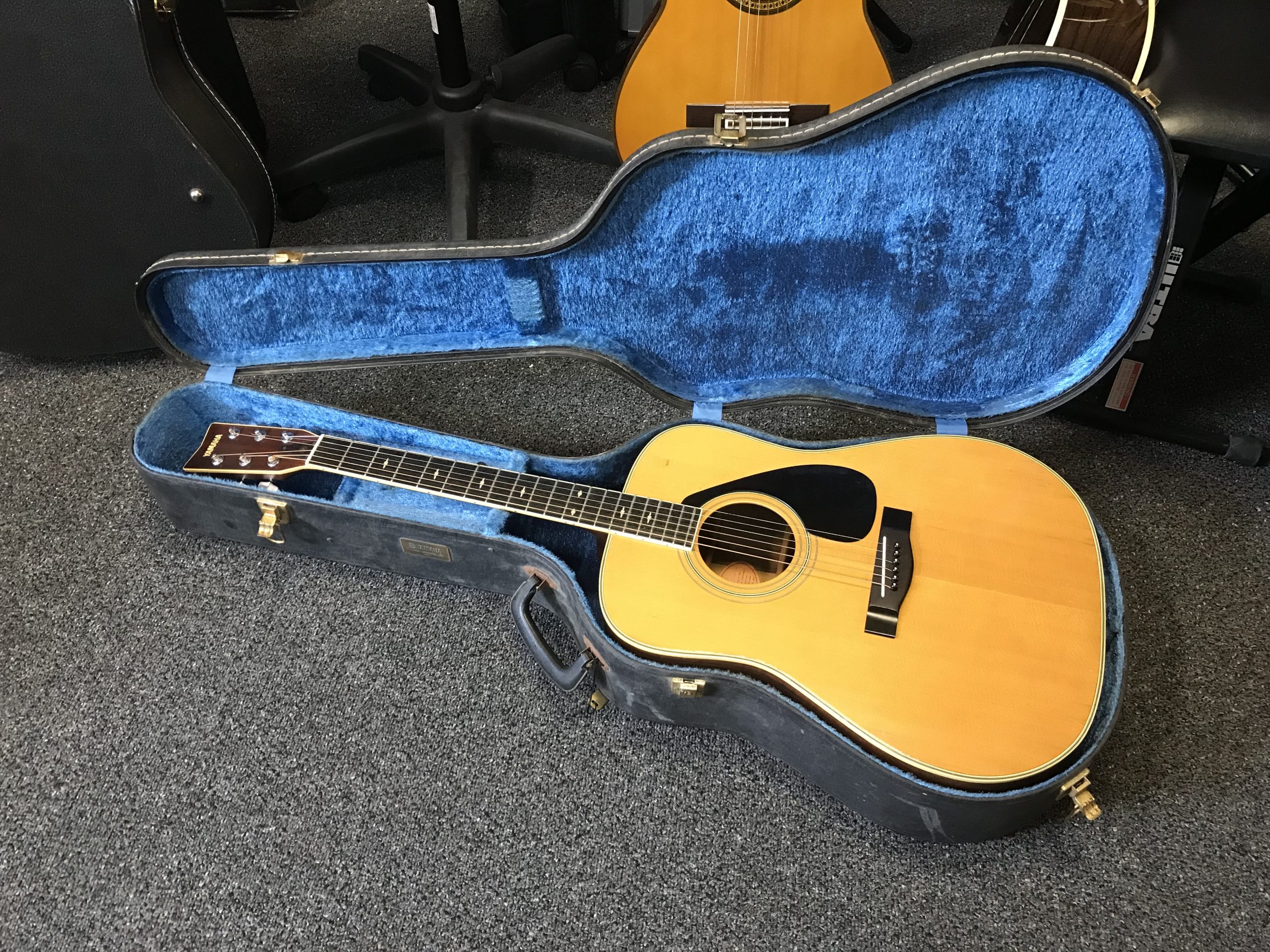 Yamaha FG-351B acoustic dreadnought guitar made in Japan 1980 in excellent  condition with original Yamaha hard case.